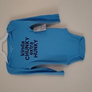 Okie Dokie - NWT 18m Boys Onesie Kinda Chunky Extra Hunky Blue Long Sleeve